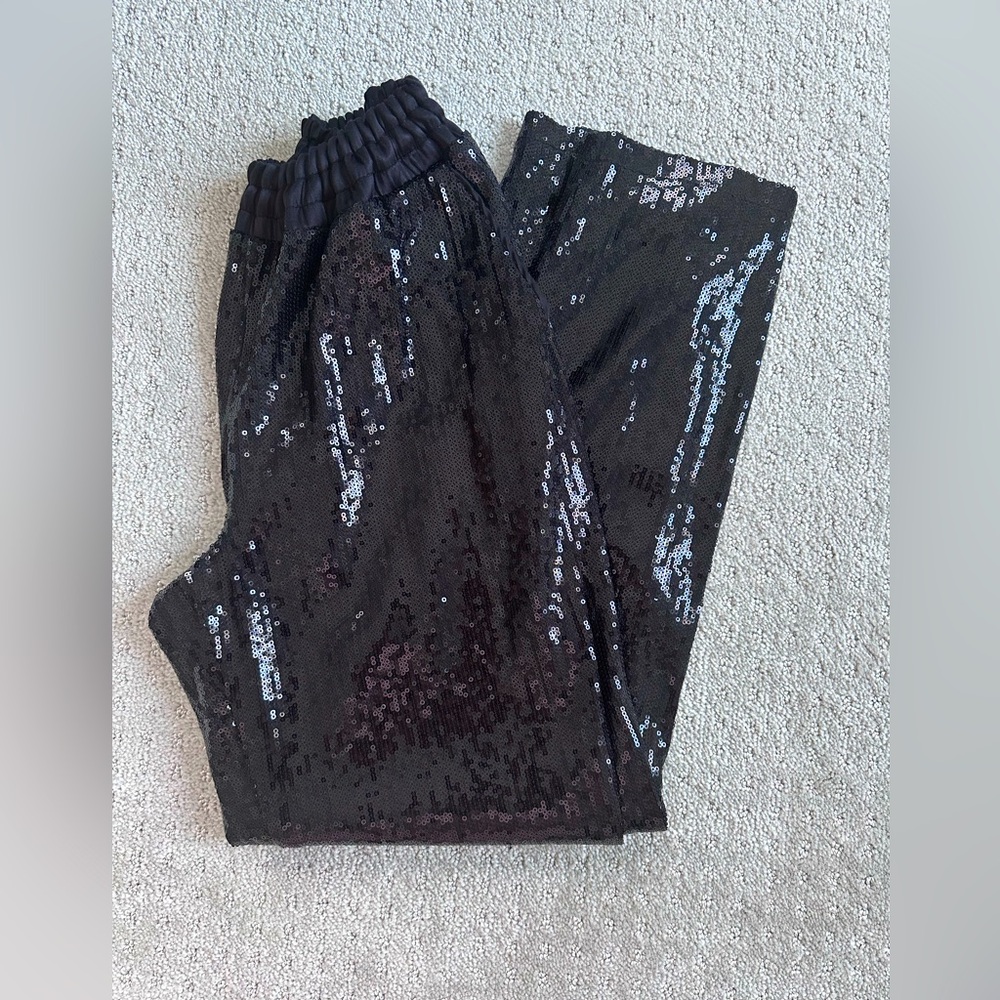Black sequin joggers: Sanctuary women’s night fever joggers